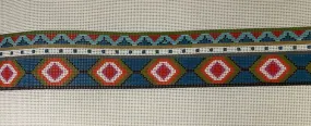 * Color of Praise - HB805 Turquoise and Red Geometric Wide Purse Strap