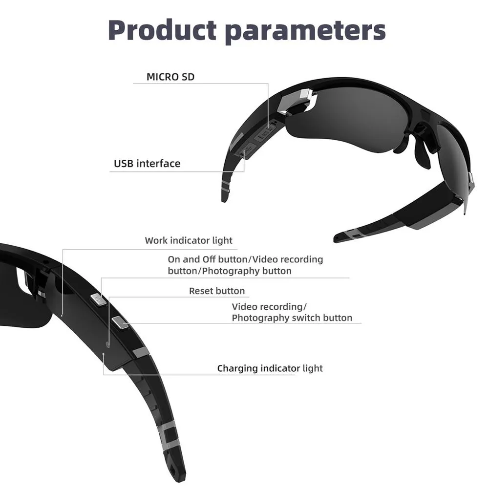 1080P HD Sport Camera Glasses