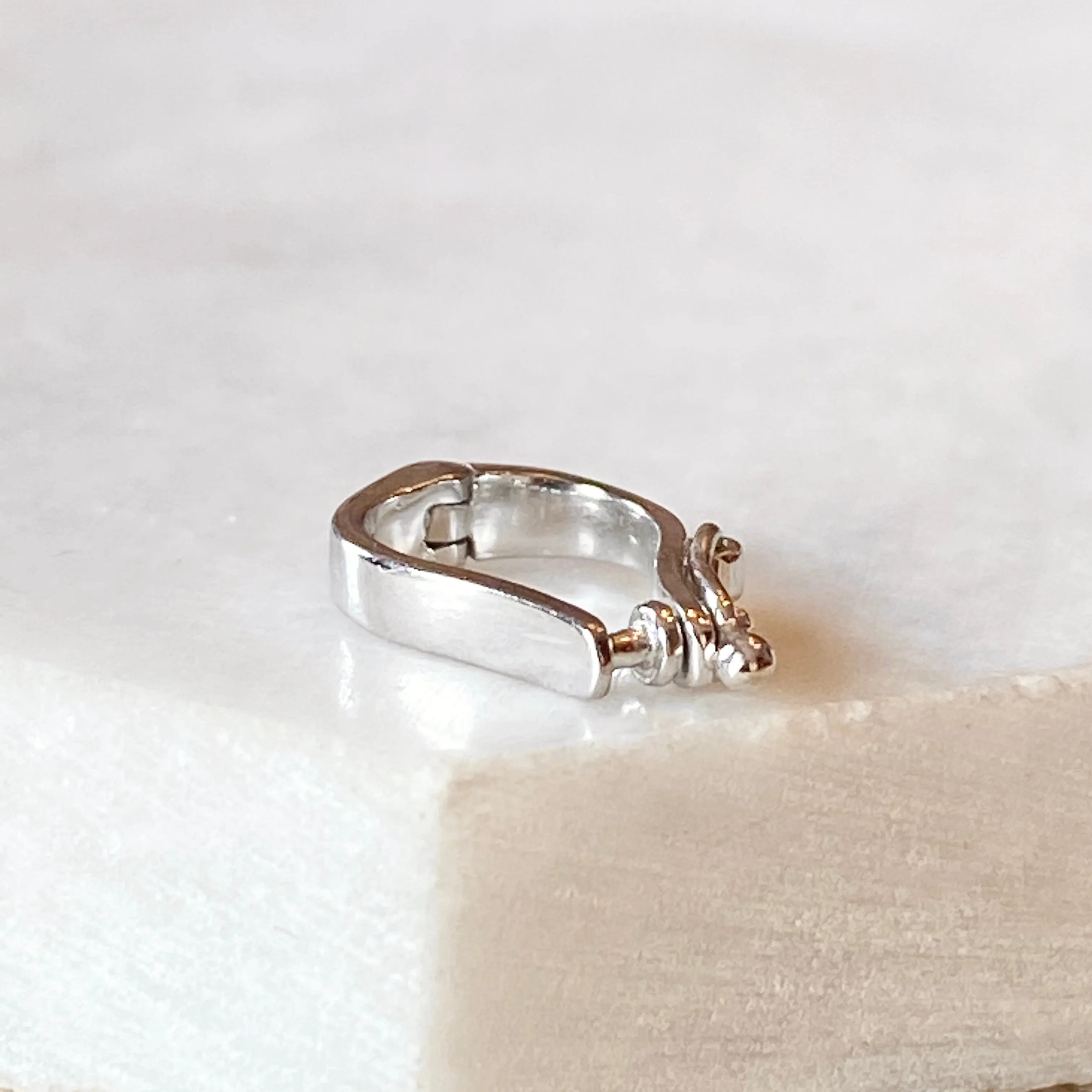 14KT White Gold Omega Bail Slide Pendant Enhancer 6mm