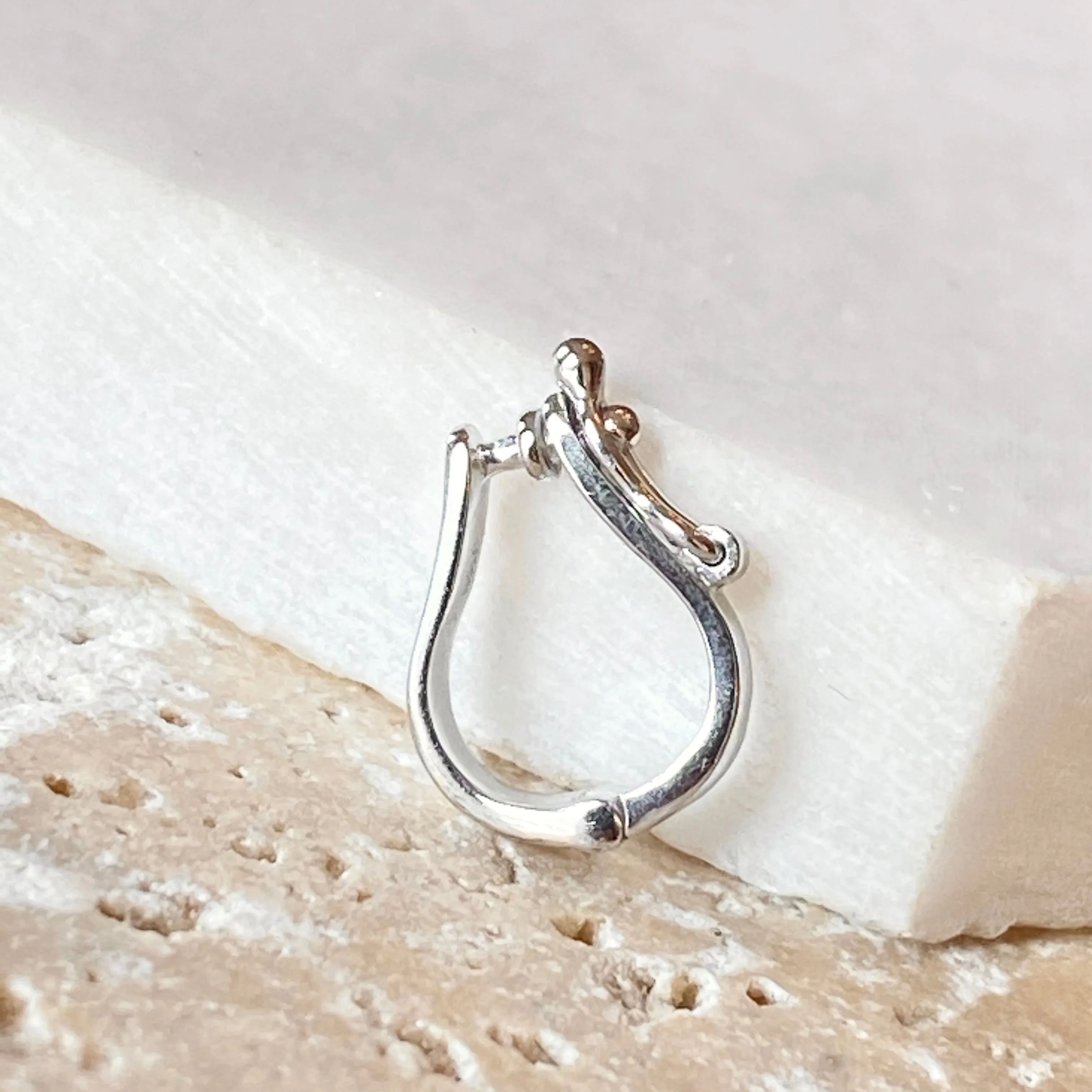 14KT White Gold Omega Bail Slide Pendant Enhancer 6mm