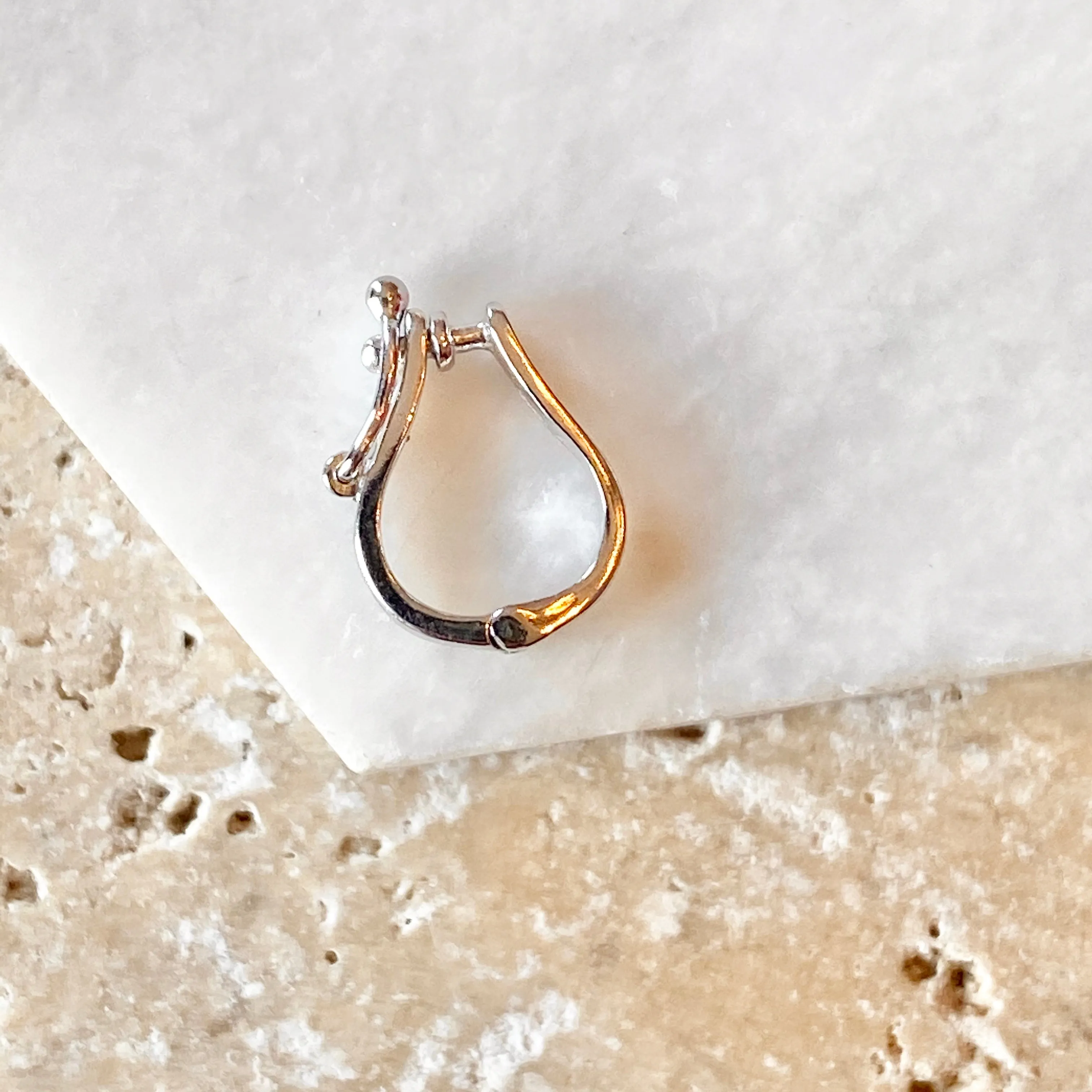 14KT White Gold Omega Bail Slide Pendant Enhancer 6mm