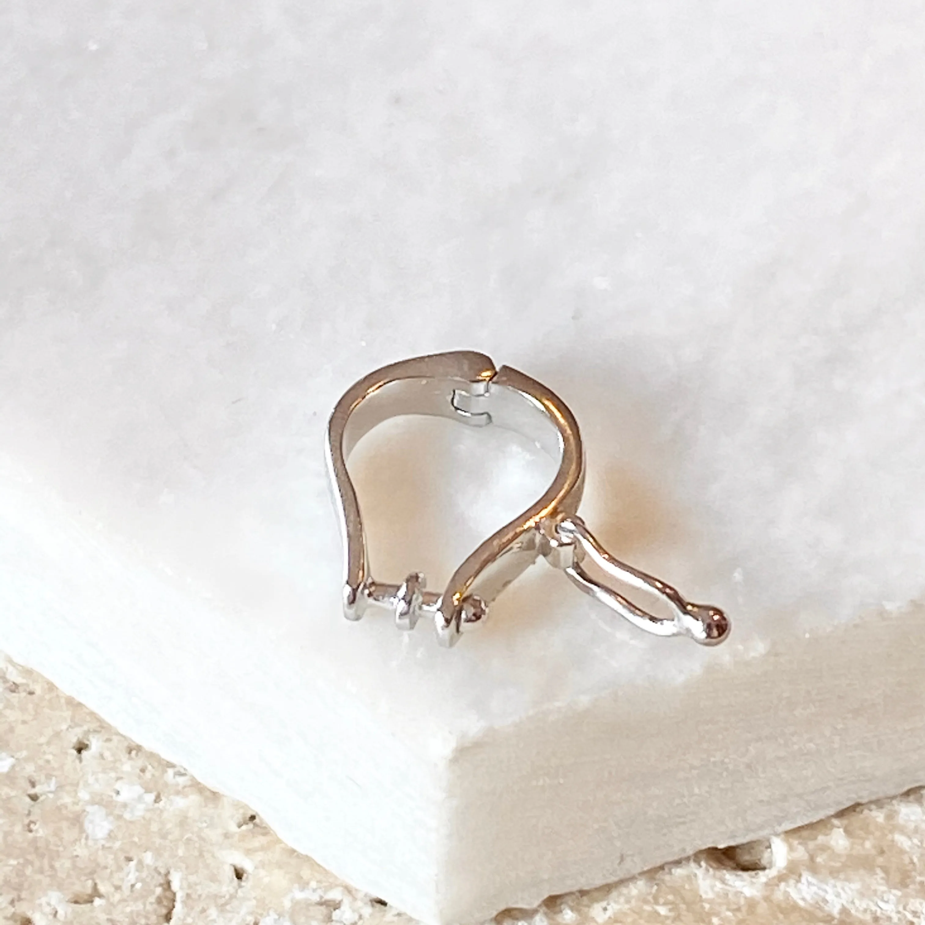 14KT White Gold Omega Bail Slide Pendant Enhancer 6mm