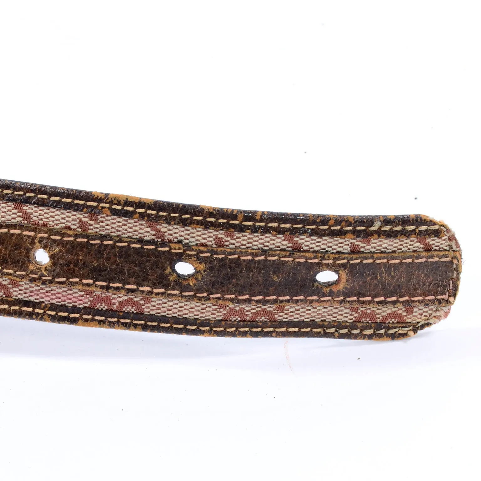 1970's Vintage Gucci Monogram Double G Belt w/ Single G Gold Buckle