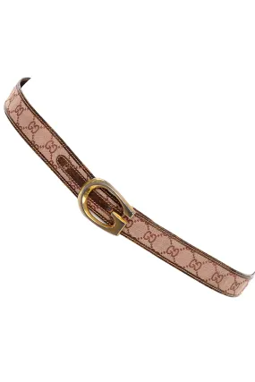 1970's Vintage Gucci Monogram Double G Belt w/ Single G Gold Buckle
