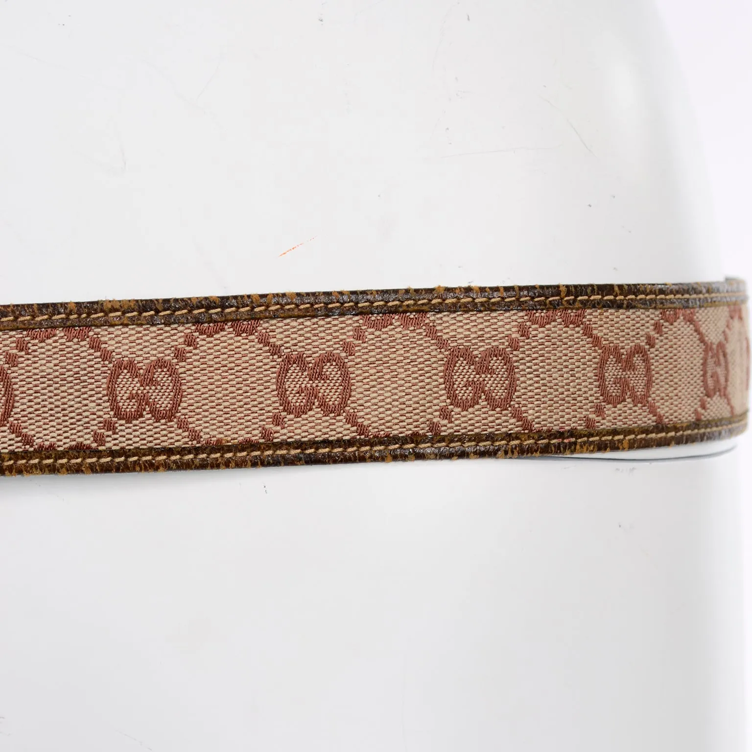 1970's Vintage Gucci Monogram Double G Belt w/ Single G Gold Buckle