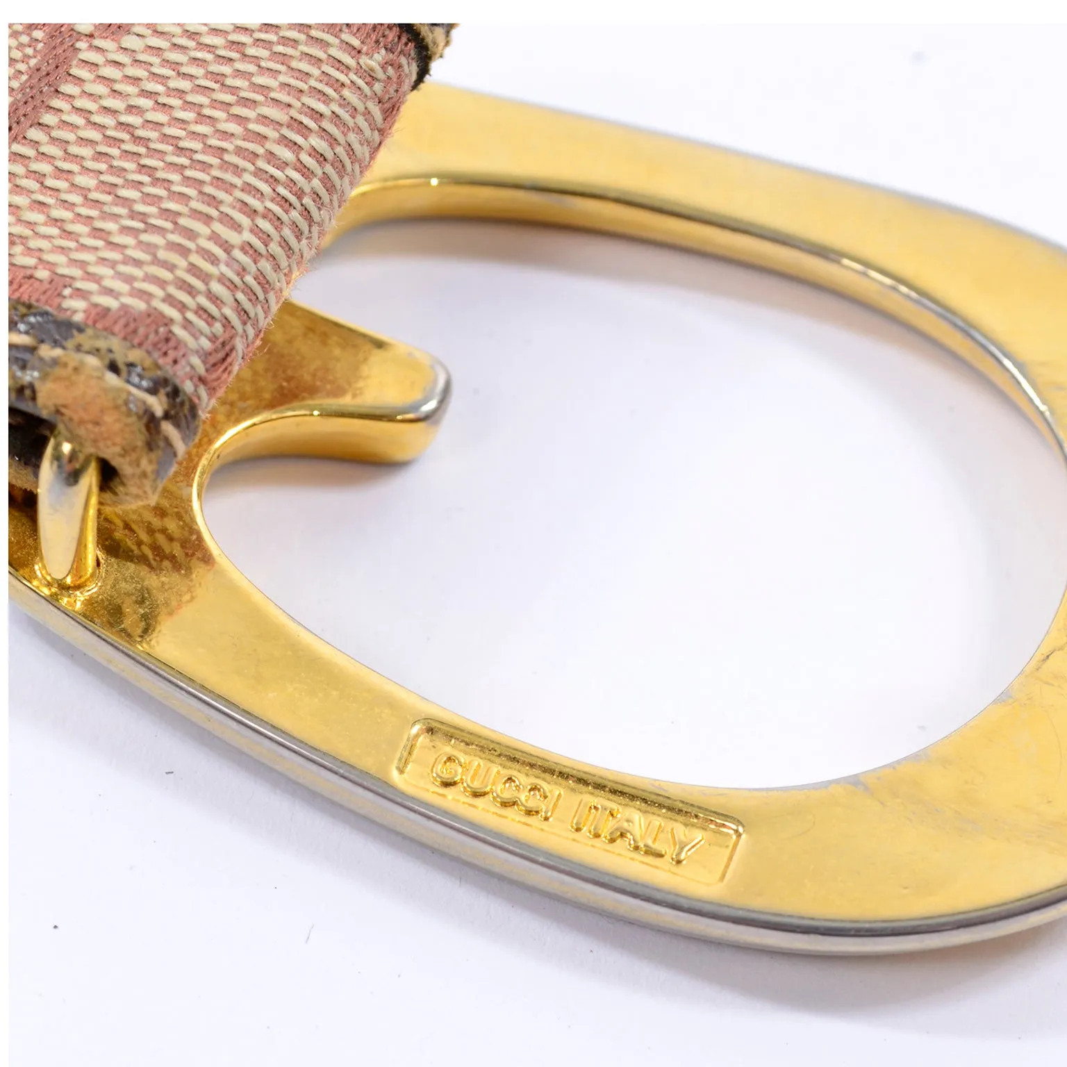 1970's Vintage Gucci Monogram Double G Belt w/ Single G Gold Buckle