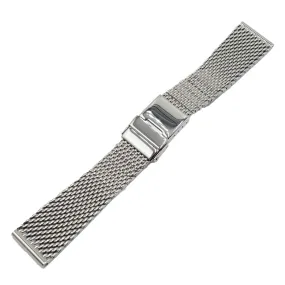 22mm Straight End Polished Mesh-Milan Watch Strap For Breitling
