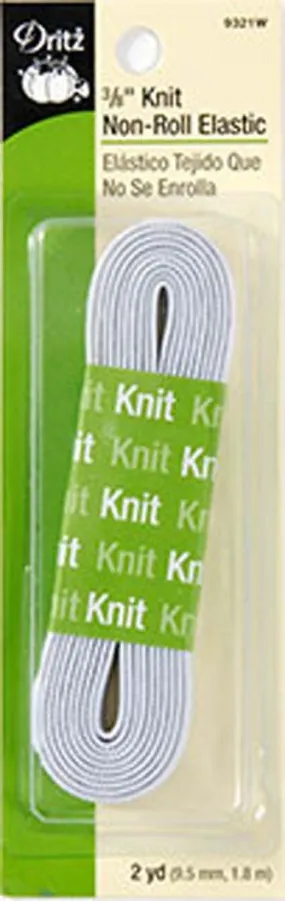 3/8in Knit Non-Roll Elastic White 9321W Sku:64042