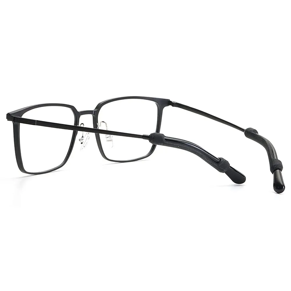 4 Pairs Eyeglasses Temple Tips Sleeve Retainer, Soft Silicone Anti-Slip Elastic Comfort Glasses Retainers for Sunglasses and Glasses Eyewear (Black,Clear,Grey,Brown)
