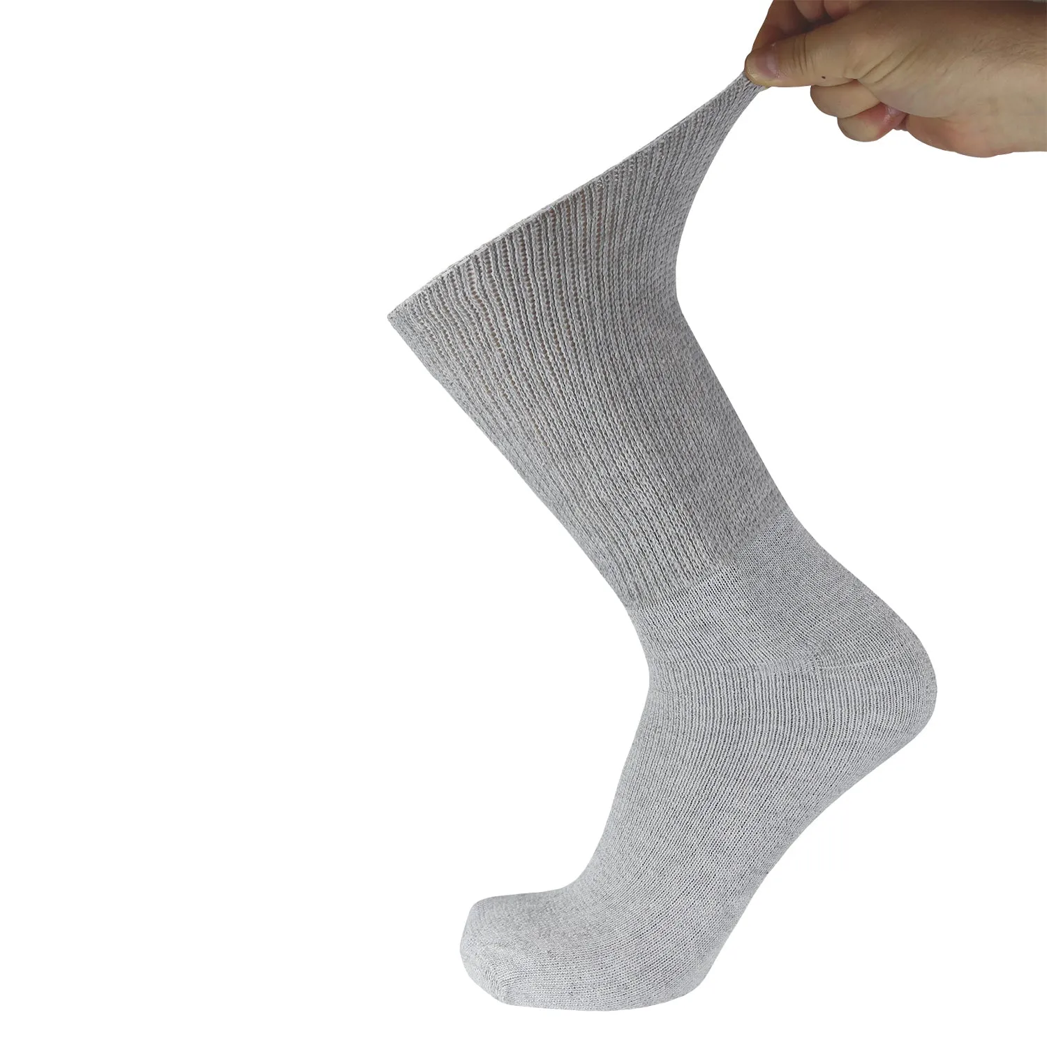 60 Pairs of Premium Cotton Loose Top Diabetic Neuropathy Socks (Grey)