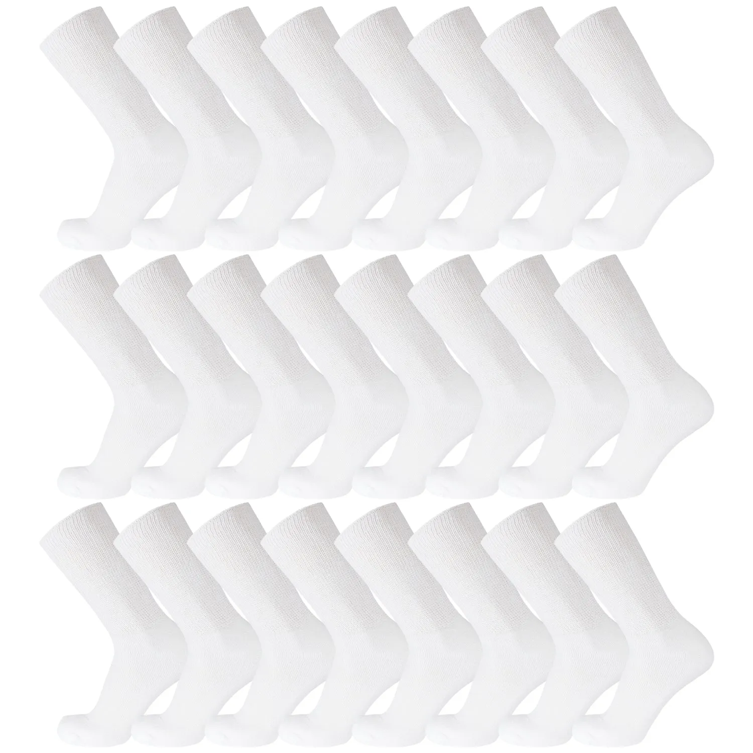 60 Pairs of Premium Cotton Loose Top Diabetic Neuropathy Socks (White)
