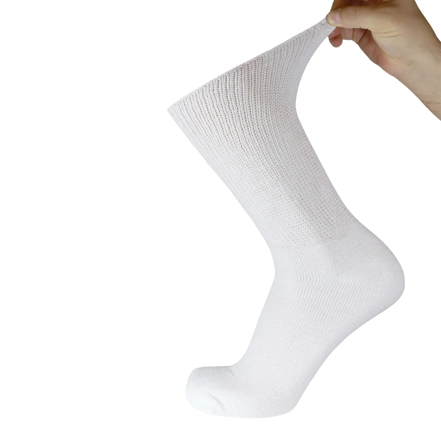 60 Pairs of Premium Cotton Loose Top Diabetic Neuropathy Socks (White)