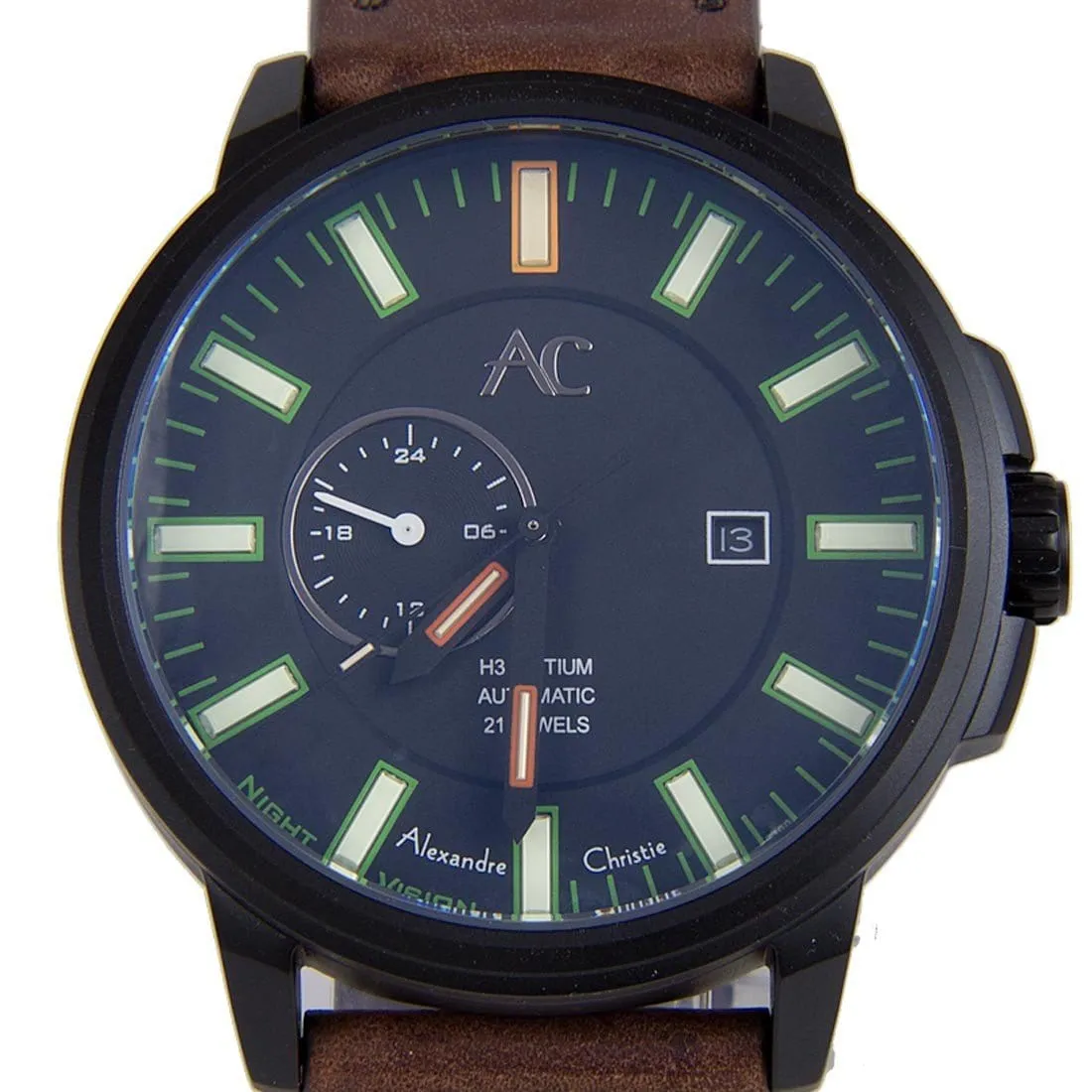 9202NMALIPBAGN Alexandre Christie Night Vision Mens Automatic Watch