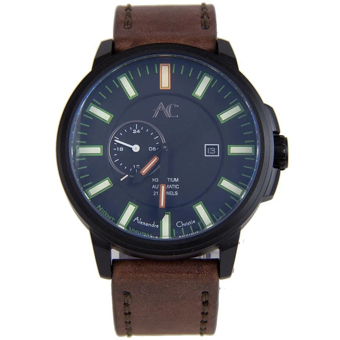 9202NMALIPBAGN Alexandre Christie Night Vision Mens Automatic Watch