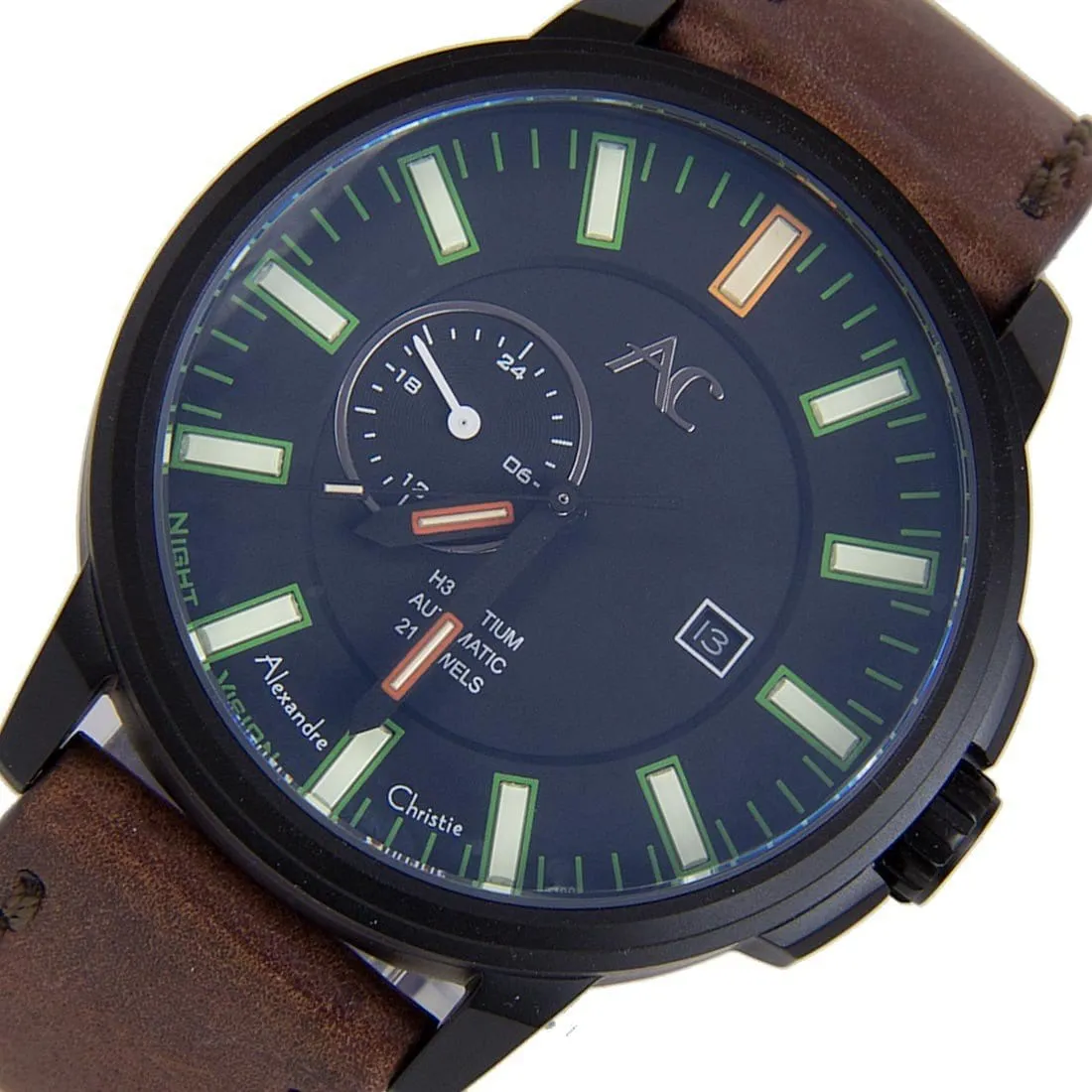 9202NMALIPBAGN Alexandre Christie Night Vision Mens Automatic Watch