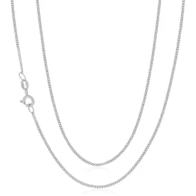 9ct White Gold 45cm Diamond Cut Curb Chain