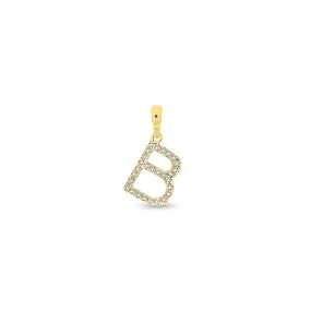 9K Gold Diamond 'B' Initial Pendant - DSSP-B