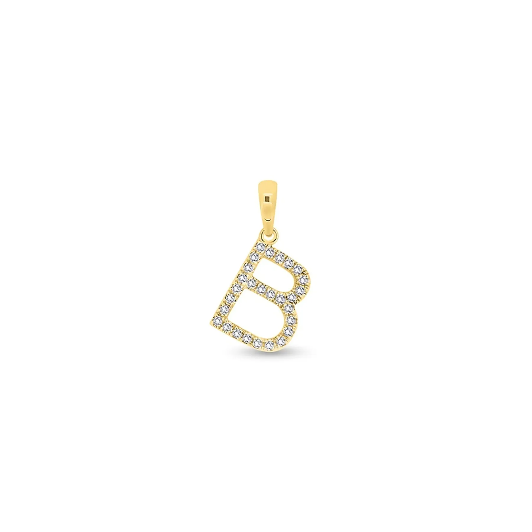9K Gold Diamond 'B' Initial Pendant - DSSP-B
