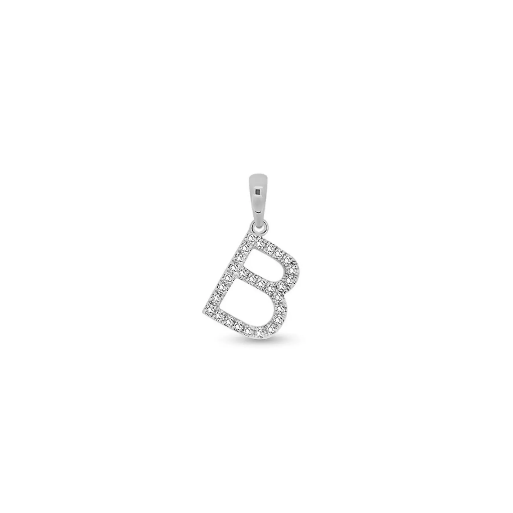 9K Gold Diamond 'B' Initial Pendant - DSSP-B