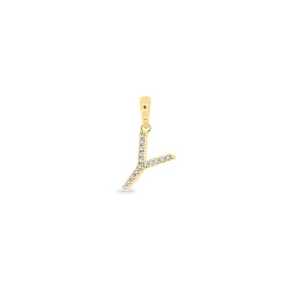 9K Gold Diamond 'Y' Initial Pendant - DSSP-Y