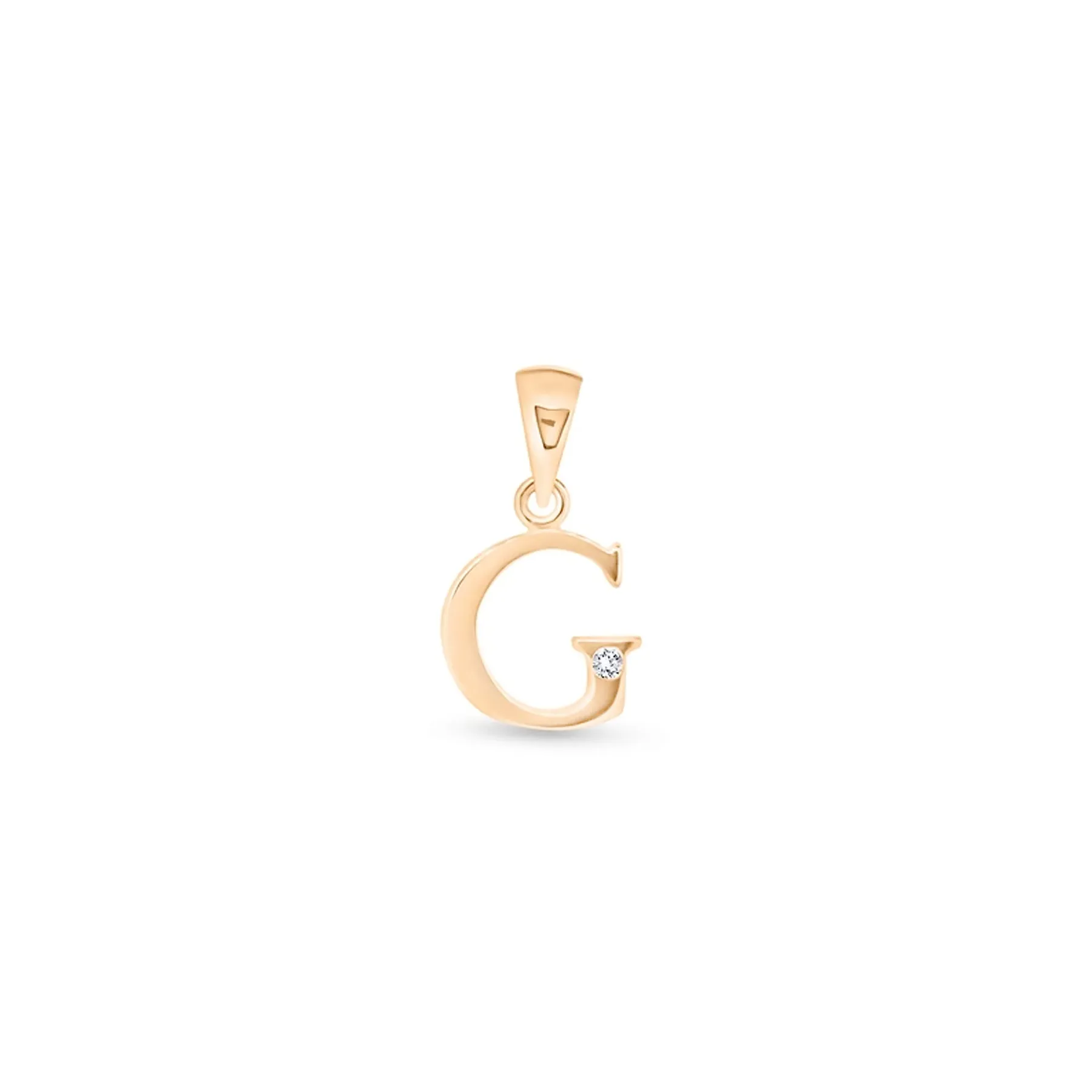 9K Gold Single Diamond 'G' Initial Pendant - DSNP-G