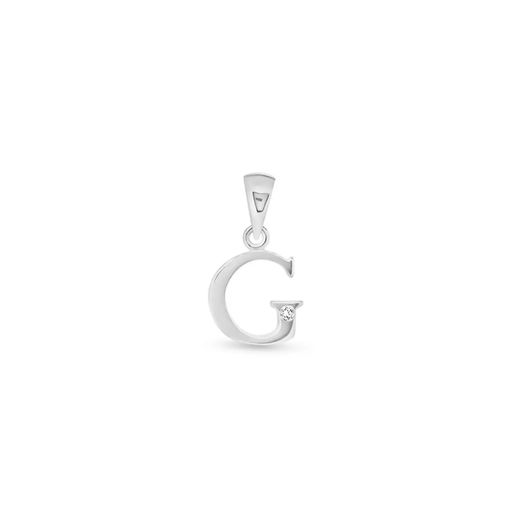 9K Gold Single Diamond 'G' Initial Pendant - DSNP-G