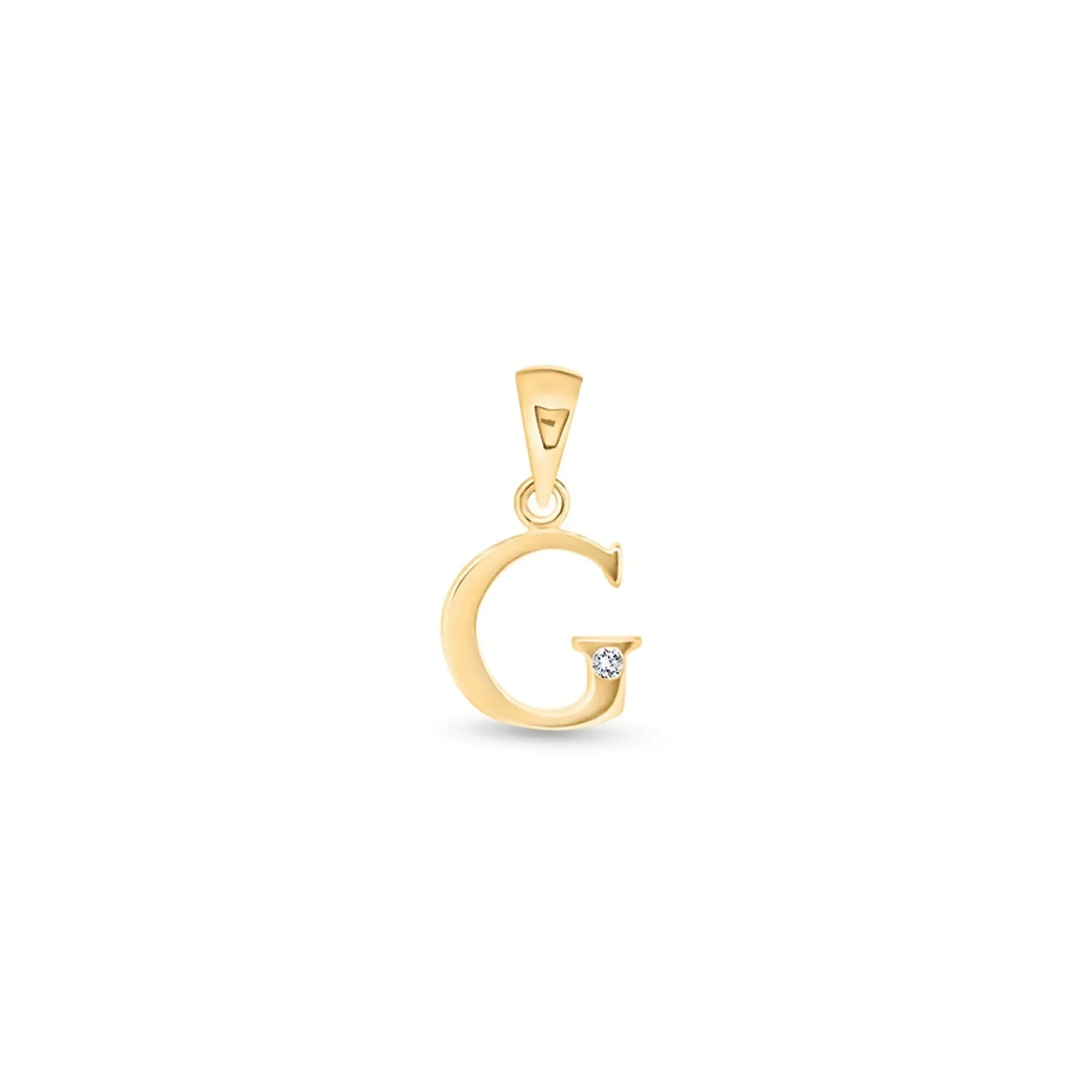 9K Gold Single Diamond 'G' Initial Pendant - DSNP-G