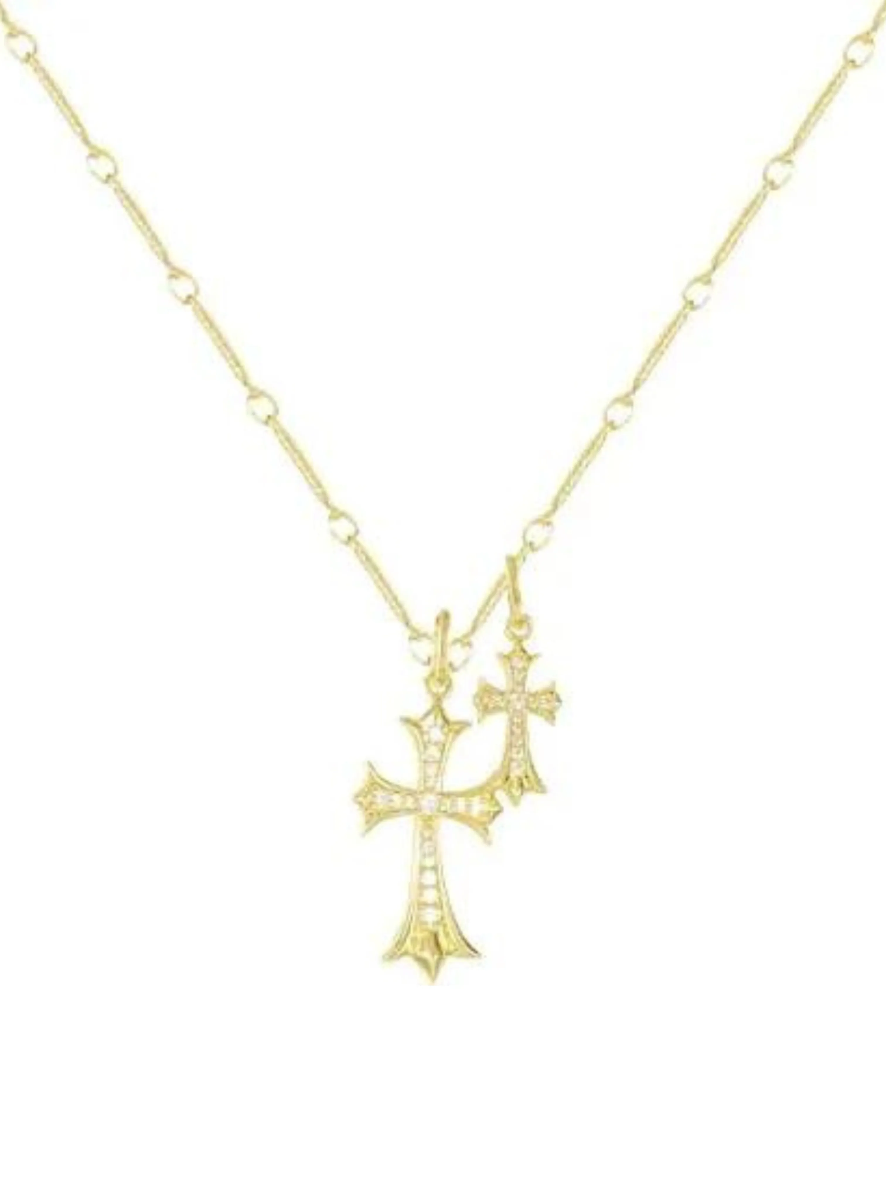 ALIX EARLE DOUBLE CROSS NECKLACE