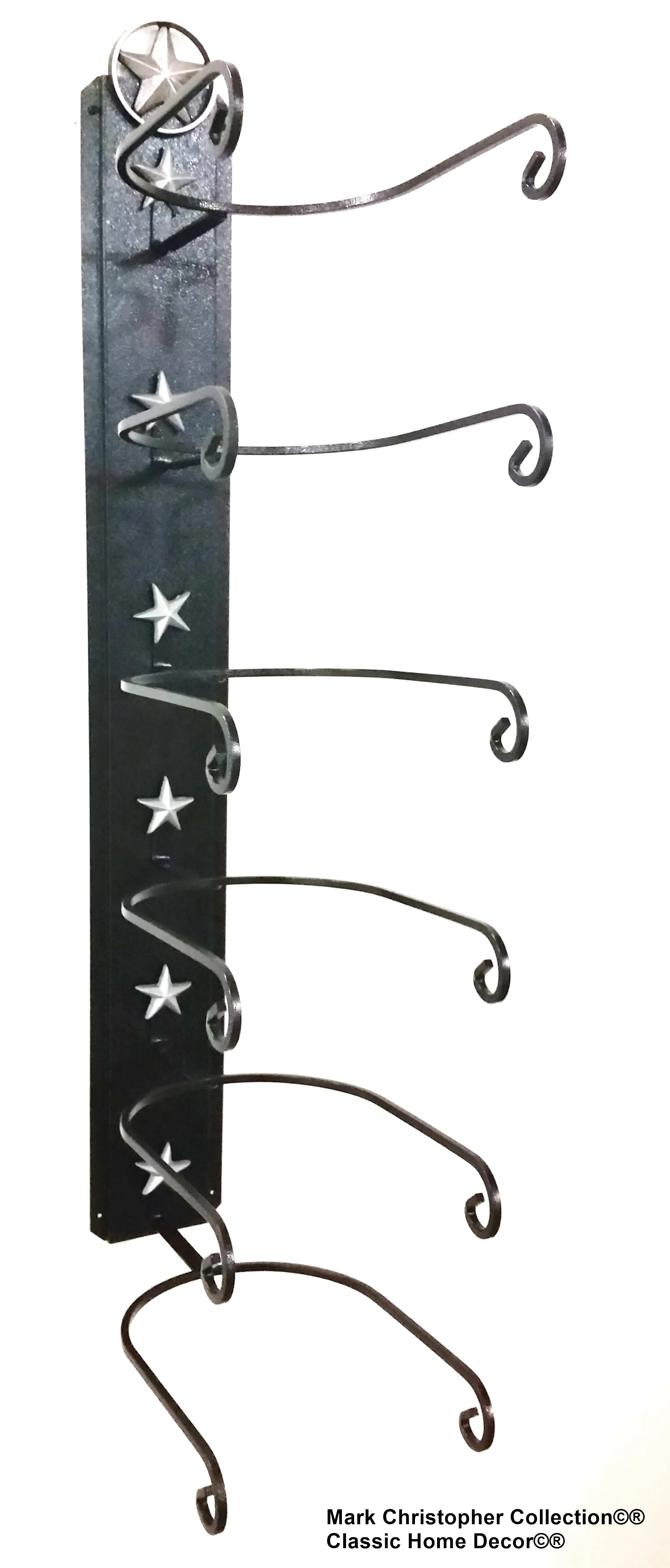 American Made Cowboy Hat Holder STAR 886 Cast Iron Lone Star Black  6 Tier Hat Rack