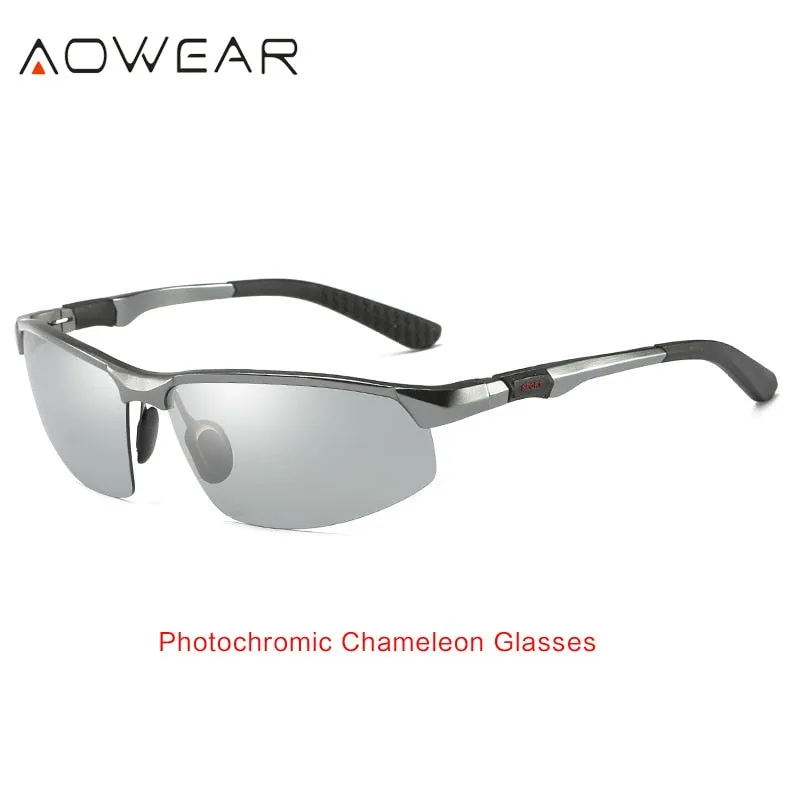 AOWEAR Photochromic Sunglasses Men Polarized Chameleon Glasses Male Change Color Sun Glasses HD Day Night Vision Driving Eyewear