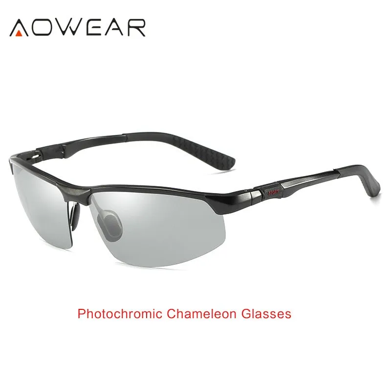 AOWEAR Photochromic Sunglasses Men Polarized Chameleon Glasses Male Change Color Sun Glasses HD Day Night Vision Driving Eyewear