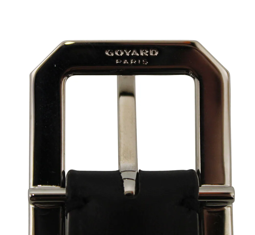Authentic Goyard Black Goyardine Coated Canvas and Leather Reversible Buckle Belt 95CM