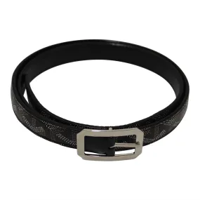 Authentic Goyard Black Goyardine Coated Canvas and Leather Reversible Buckle Belt 95CM