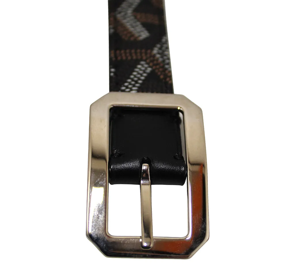 Authentic Goyard Black Goyardine Coated Canvas and Leather Reversible Buckle Belt 95CM
