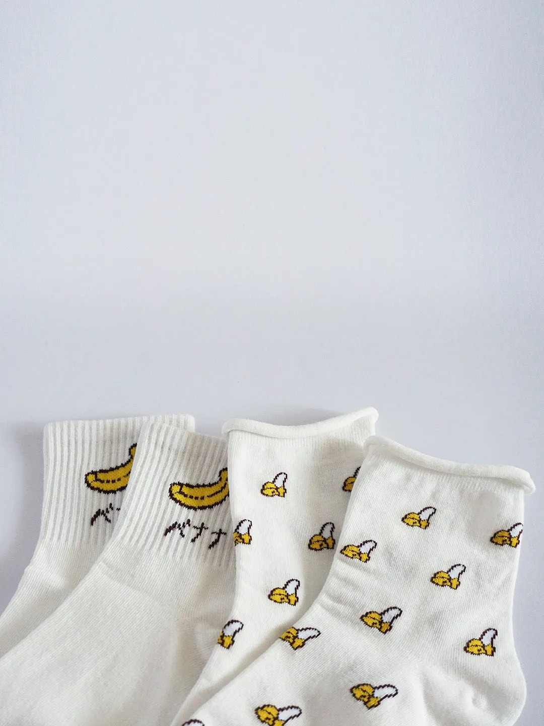Banana High Ankle Socks Set