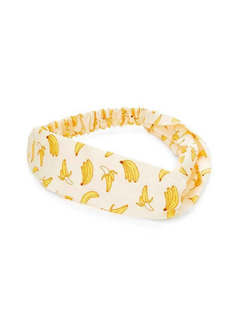 Banana Print Twist Headband