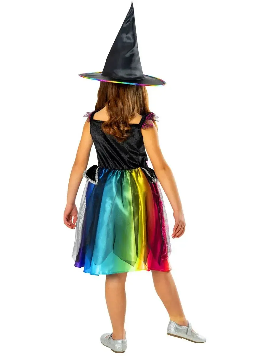 Barbie Witch Kids Costume Beautiful Rainbow Dress