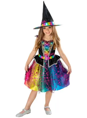 Barbie Witch Kids Costume Beautiful Rainbow Dress