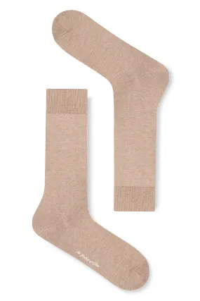Beige Flat Knit Sock