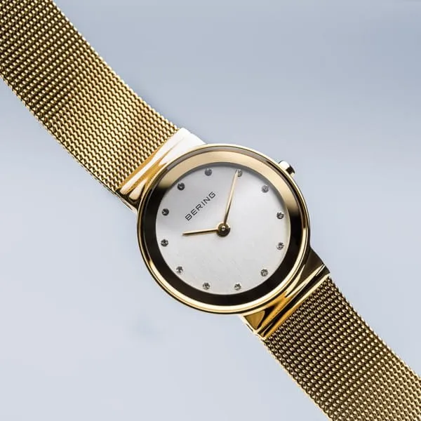 Bering 10126-334 Classic Gold Stainless Steel Mesh Strap Women Watches