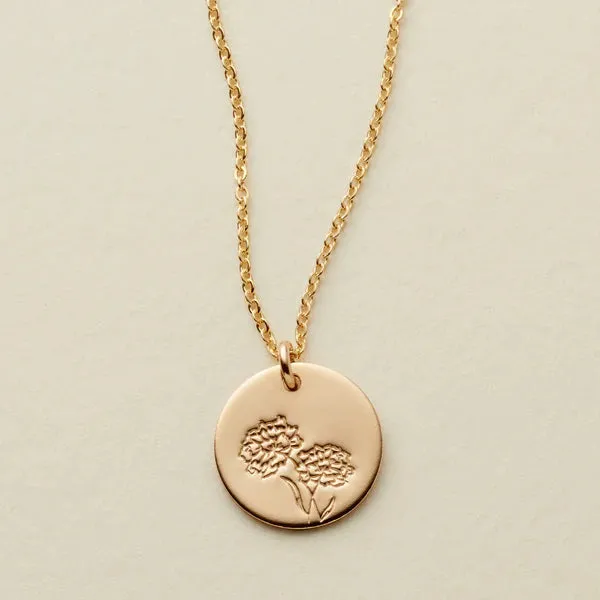 Birth Flower Necklaces in Silver