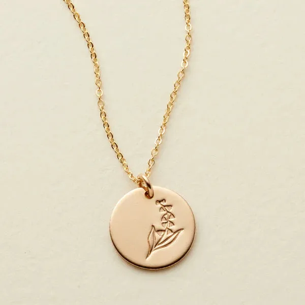 Birth Flower Necklaces in Silver