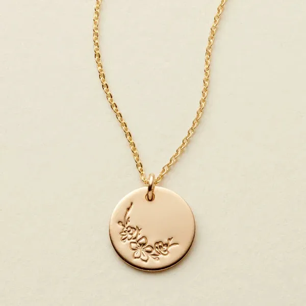 Birth Flower Necklaces in Silver