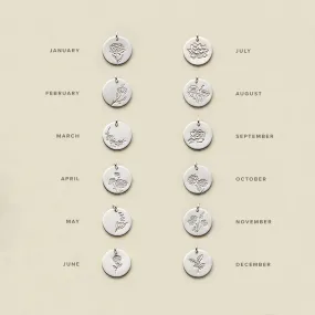 Birth Flower Necklaces in Silver