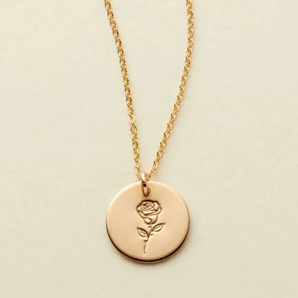 Birth Flower Necklaces in Silver