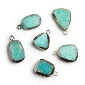 Black Gold Leafed Amazonite Pendant 1 Piece
