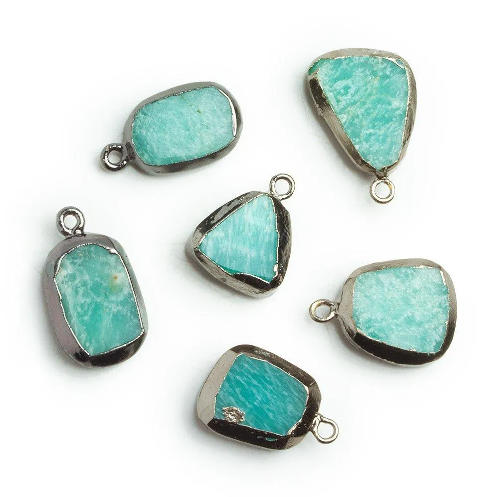 Black Gold Leafed Amazonite Pendant 1 Piece