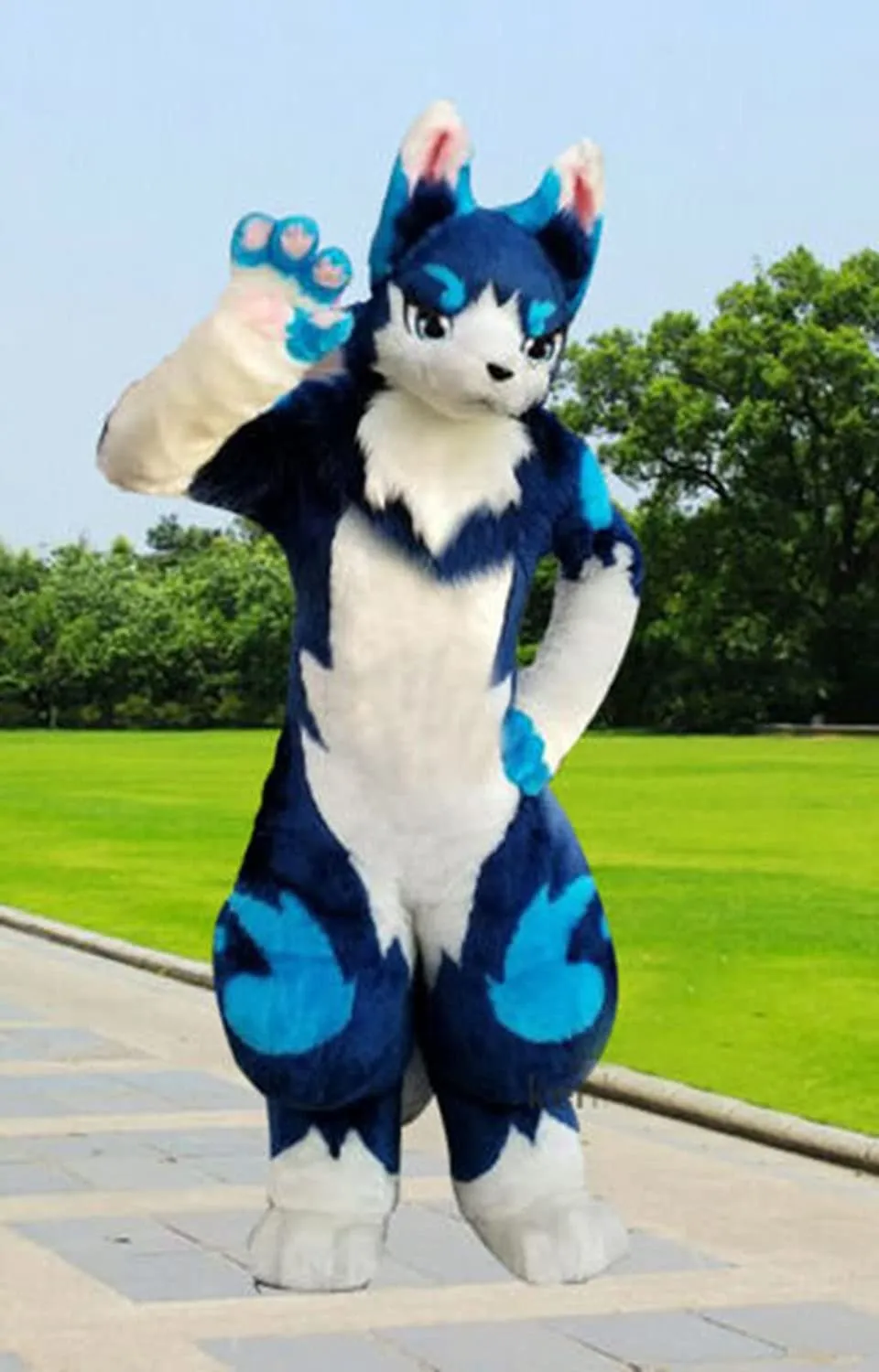 Blue Huksy Dog Fursuit Fullsuit Teen Costumes Child Full Furry Suit Furries Anime Costume