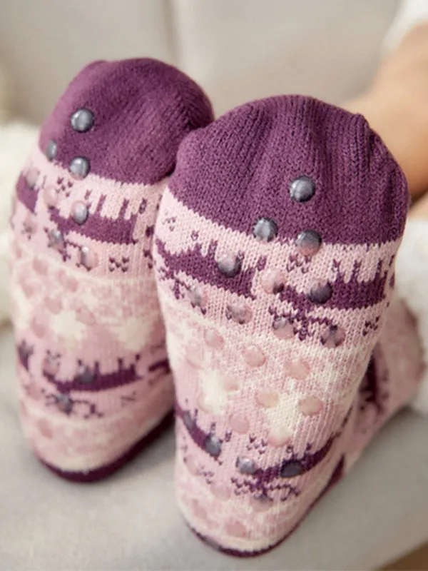 Blue Zone Planet |  Festive Knit Patterned Soft Socks