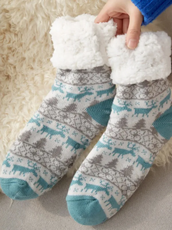 Blue Zone Planet |  Festive Knit Patterned Soft Socks